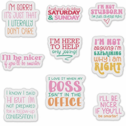 Pack Bundle Funny Office Sticker motivation (Devant)