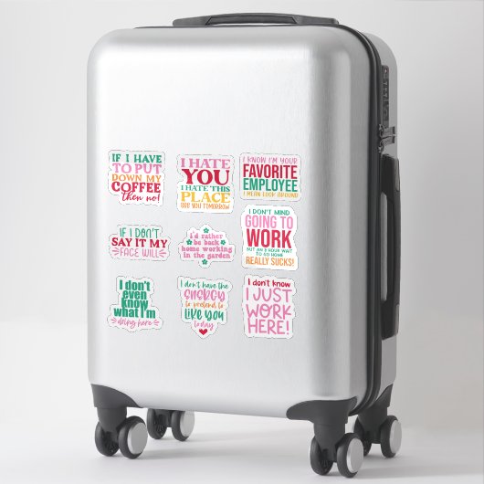 Pack Bundle Funny Office Sticker motivation (Sur valise)