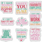 Pack Bundle Funny Office Sticker motivation (Devant)