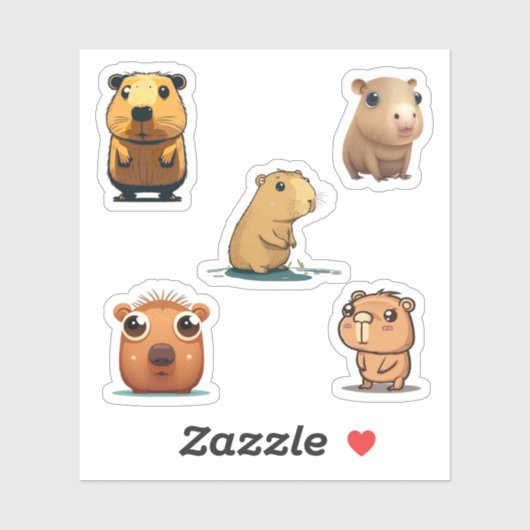 Pack Capybara Super Sticker (Feuille)