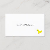 Pack Carte de visite pour bébé en caoutchouc Ducky (Dos)