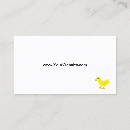 Pack Carte de visite pour bébé en caoutchouc Ducky (Dos)