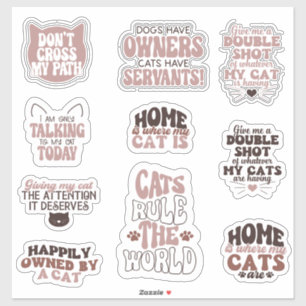 Pack Cat Cute Groovy motivatie quote Grappig Sticker