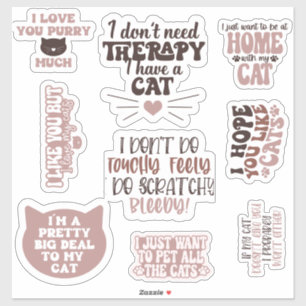 Pack Cat Cute Groovy motivatie quote Grappig Sticker