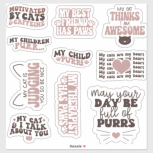 Pack Cute Cats motivatie quote Estetisch Grappig Sticker