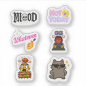 Pack d'autocollants - 5 autocollants emoji texte c (Devant)