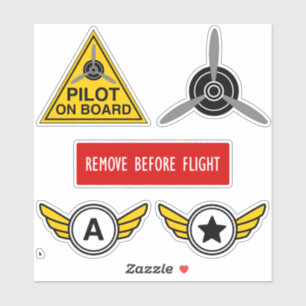 Pack d'aviation avec 5 autocollants pour pilotes