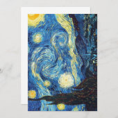 Pack de 100 invitations de nuit Van Gogh Starry (Devant / Derrière)