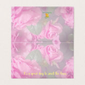 Pack de 25 Belles Cartes de Jardin Rose Merci (Outside Unfolded)