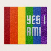 Pack de 25 Parties scintillant LGBT Oui Je suis! C (Outside Unfolded)