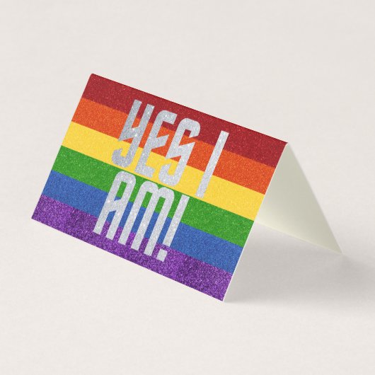 Pack de 25 Parties scintillant LGBT Oui Je suis! C (Front)