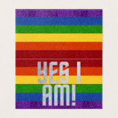 Pack de 25 Parties scintillant LGBT Oui Je suis! C (Outside Unfolded)