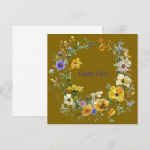 Pack de cartes de notes à couronne florale élégant (Devant / Derrière)