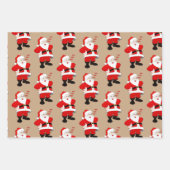 Pack de feuilles de papier enveloppant de Santas (Devant)