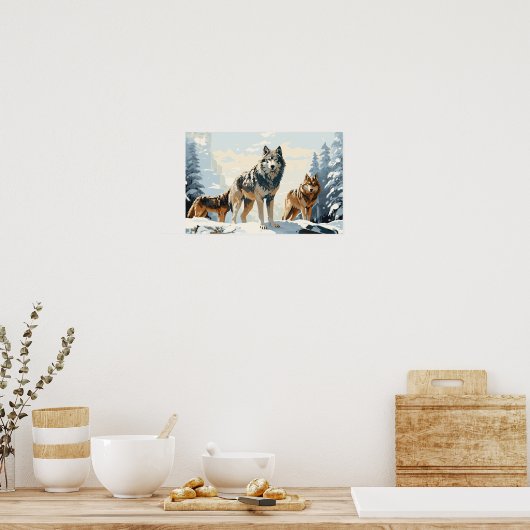 Pack de loups - Ai Poster (Cuisine)
