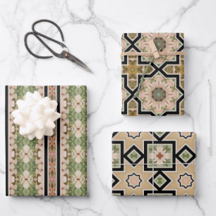 Pack de papier fleur géométrique 28