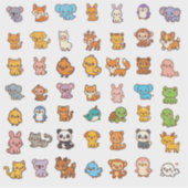 pack de stickers de dessins animés d'animaux (Devant)