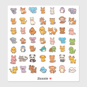 pack de stickers de dessins animés d'animaux