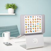 pack de stickers de dessins animés d'animaux (Ordinateur portable sur le bureau)