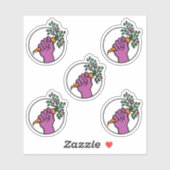 pack de stickers du logo Food Not Bombs (Feuille)