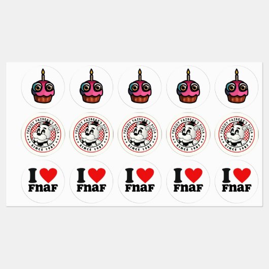 Pack de stickers FNaF – Vibes de jeu d'horreur (Feuille)