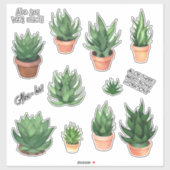 Pack de Stickers Funny Aloe Vera Puns (Feuille)