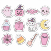 Pack de stickers magiques Kawaii Pastel Halloween (Devant)