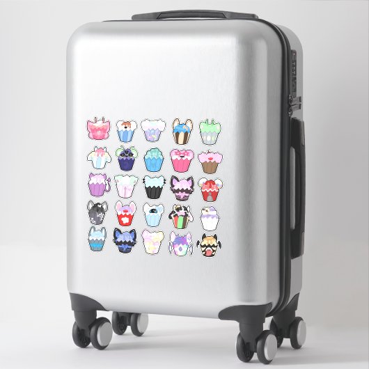 Pack de variété adorable Stickers Cupcake (Sur valise)