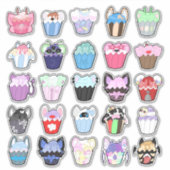 Pack de variété adorable Stickers Cupcake (Devant)