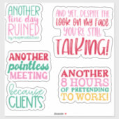 Pack ensemble de devis amusants pour autocollants  (Feuille)