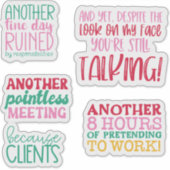 Pack ensemble de devis amusants pour autocollants  (Devant)