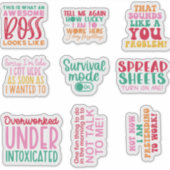 Pack Funny Kantoor werk Sticker inspirerend (Voorkant)