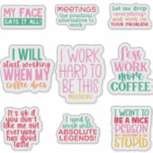 Pack Funny Kantoor werk Sticker inspirerend (Voorkant)