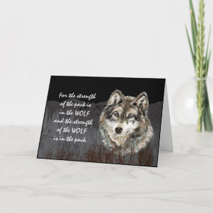 Pack Leider, Family Pack Sterkte Wolf Quote Kaart