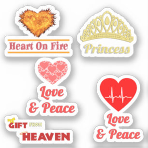 [Pack] Liefde & passie hart   Liefde en vrede   Ca Sticker