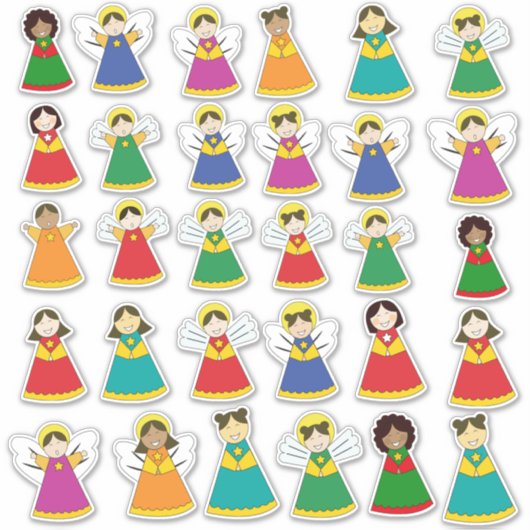 Pack of 30 angels and singing children stickers (Devant)