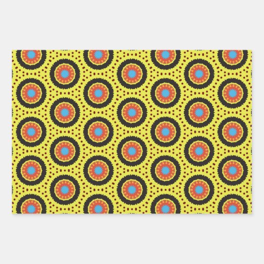 Pack papier 174 Décoratif Brown bleu jaune (Devant 3)