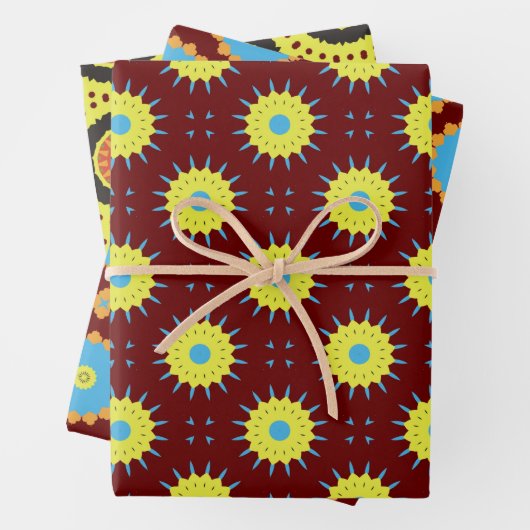 Pack papier 174 Décoratif Brown bleu jaune (En situation)