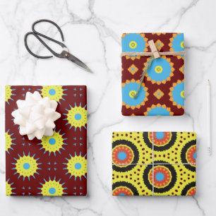 Pack Papier 174 Décoratif Brun Bleu Jaune