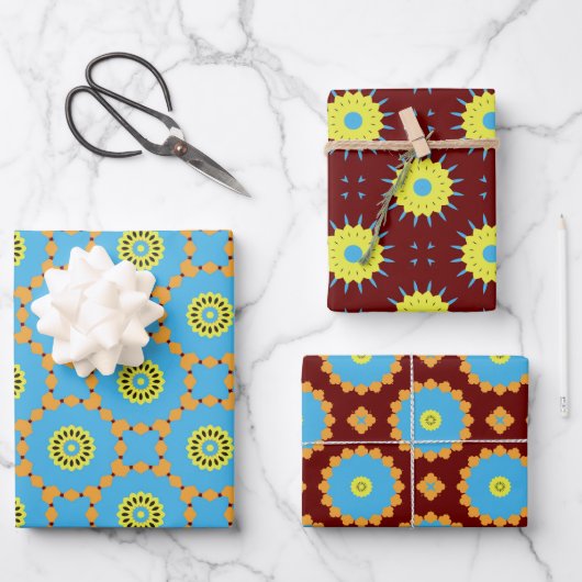 Pack papier 175 Décoratif Brown bleu jaune (Recto)