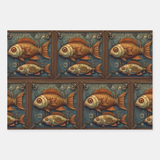 Pack papier 572 Poissons Steampunk (Devant 3)