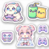 Pack Sticker Kawaii Gaming (Devant)