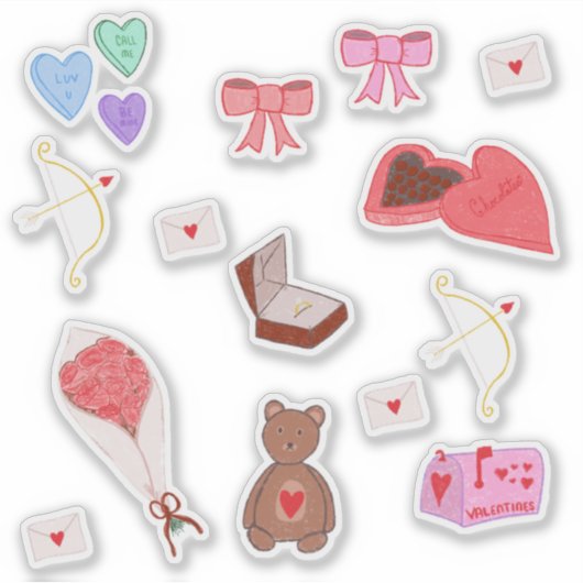 Pack Sticker Planner, Valentine esthétique (Devant)