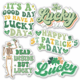 Pack van Retro St. Patrick's Day Vinyl Sticker
