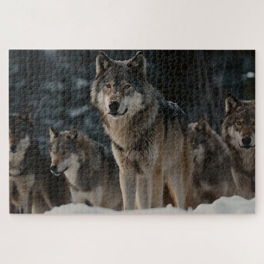 Pack Wolf en hiver Jigsaw Puzzle (Horizontal)