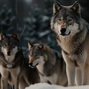 Pack Wolf en hiver Jigsaw Puzzle