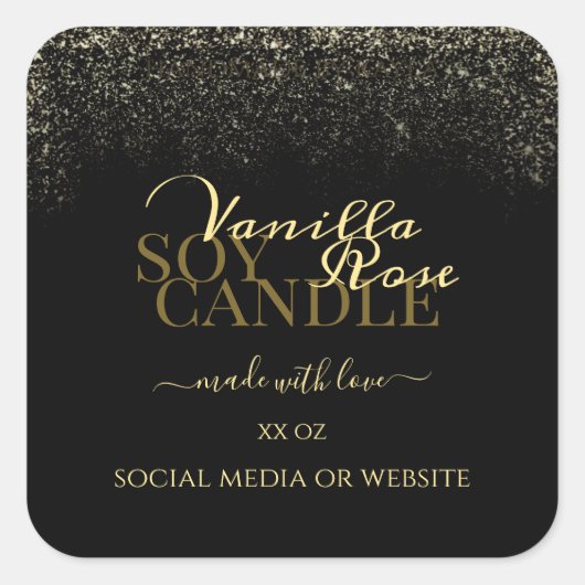 Packaging de produits de luxe Étiquette Noir et Or (Devant)