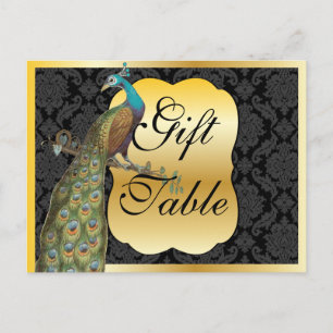 Packcock Gold Gift Table Sign. Briefkaart