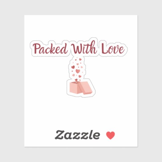 Packed With Love Sticker - Small Business label (Feuille)