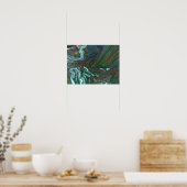 Packin Up 3 Deep Green Marmered Abstract Poster (Keuken)